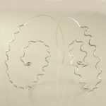 Scribble - sterling silver open hoop earrings