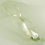 Super long sterling silver and peridot earrings.