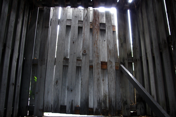 Old wooden gate to garden