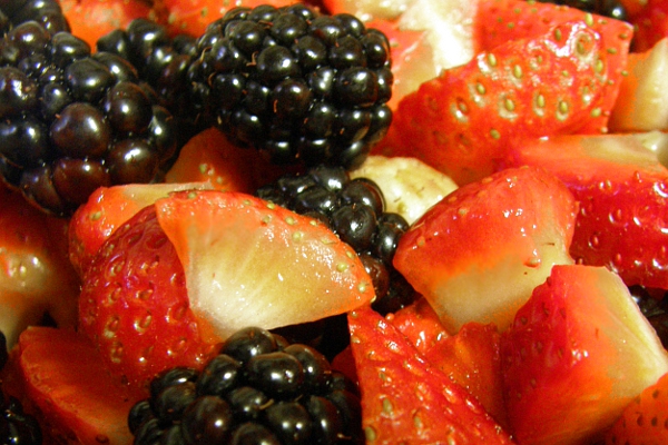 Strawberries and blackberries.