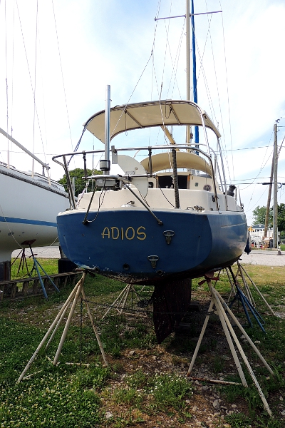 Sailboat on jackstands