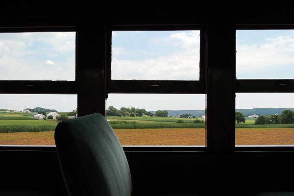 Landscape in Strasburg seen from train windows.