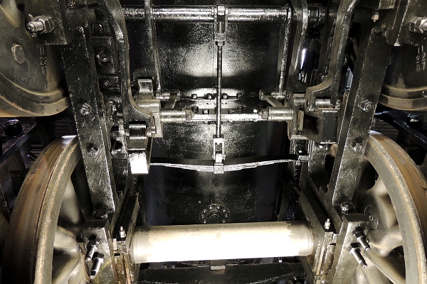 Underside of steam engine