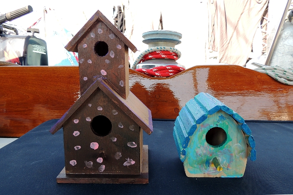 Bird houses painted by children