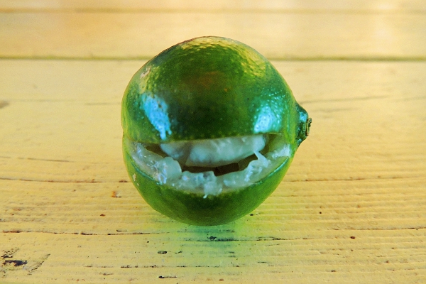 Lime with a slice missing