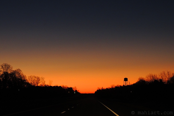 Road at dawn.