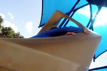 Today’s inlet: Up the slide.