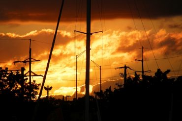 Today’s inlet: The rigging at sunset.
