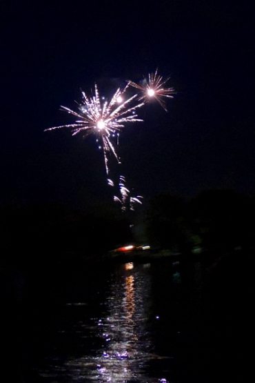 Today’s inlet: Fireworks over the creek.